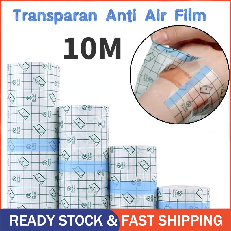 10M Perban Medis Film / Plester Tahan Air Transparen Film / Perbaikan Luka Tato Bantalan Kasa Penyer