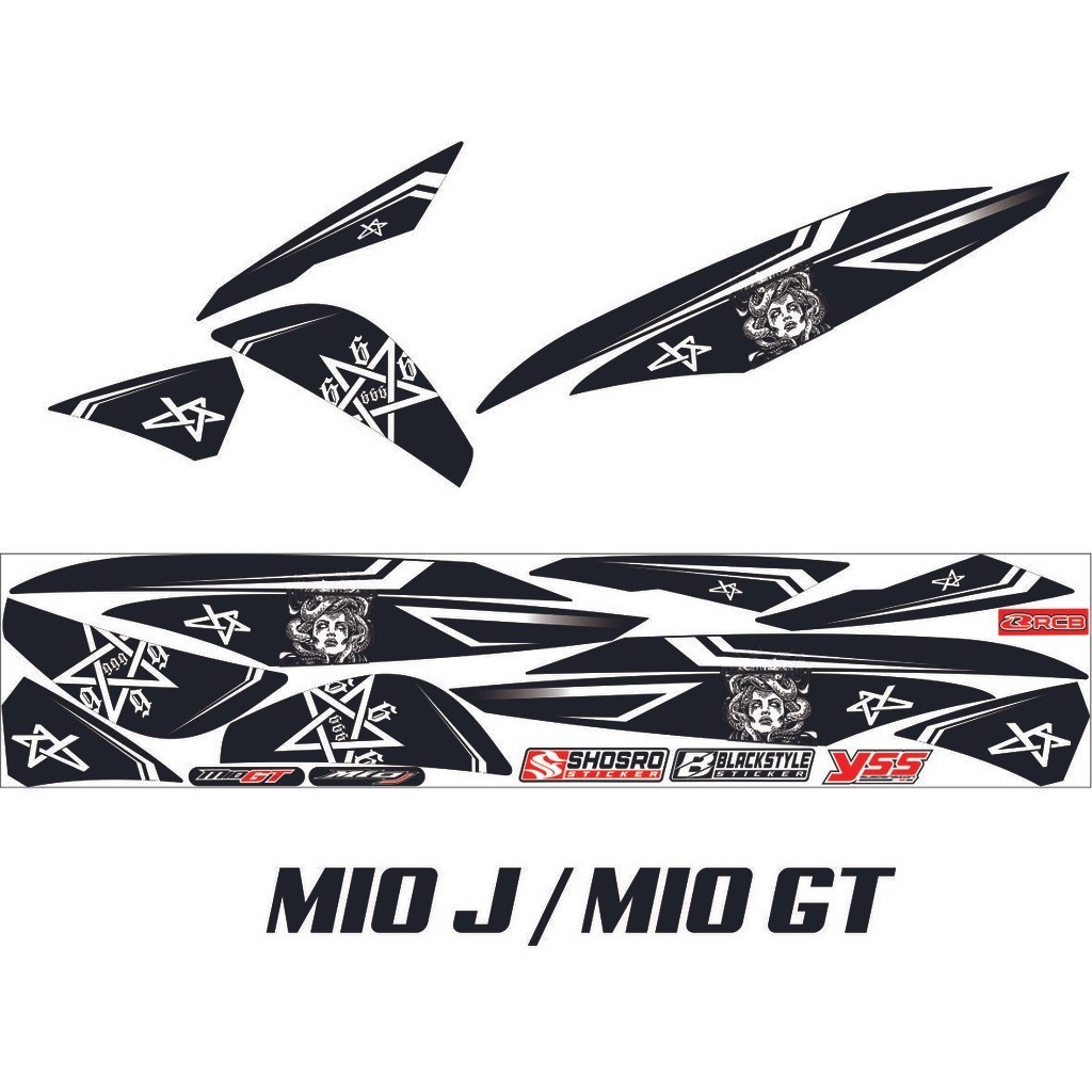 SETIKER/ SETIKER MIO GT / MIO J VARIASI MEDUSA LIS STRIPING MIO J POLET SIMPLE / STICKER MOTOR MIO J