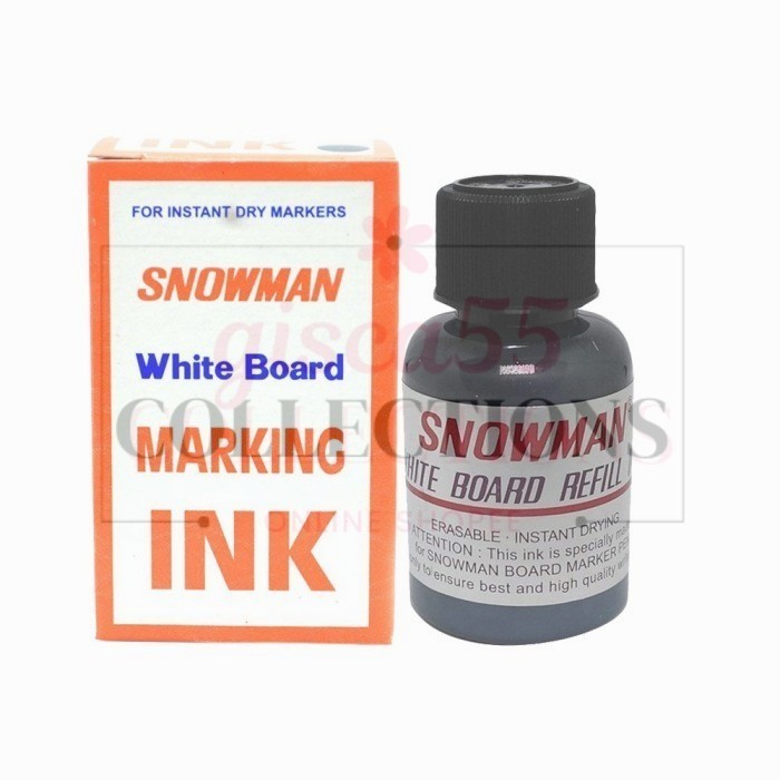 

[ PER LUSIN ] REFILL TINTA SPIDOL SNOWMAN WHITEBOARD / PERMANENT REFIL - PERMANEN, Hitam