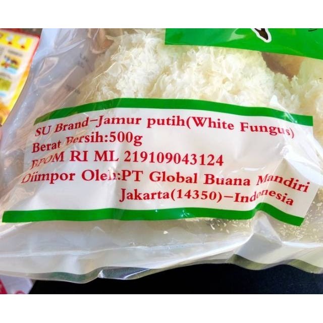 

SU Brand Jamur Putih Kering White Fungus 500gr/Jamur Salju Pek Bok Ni