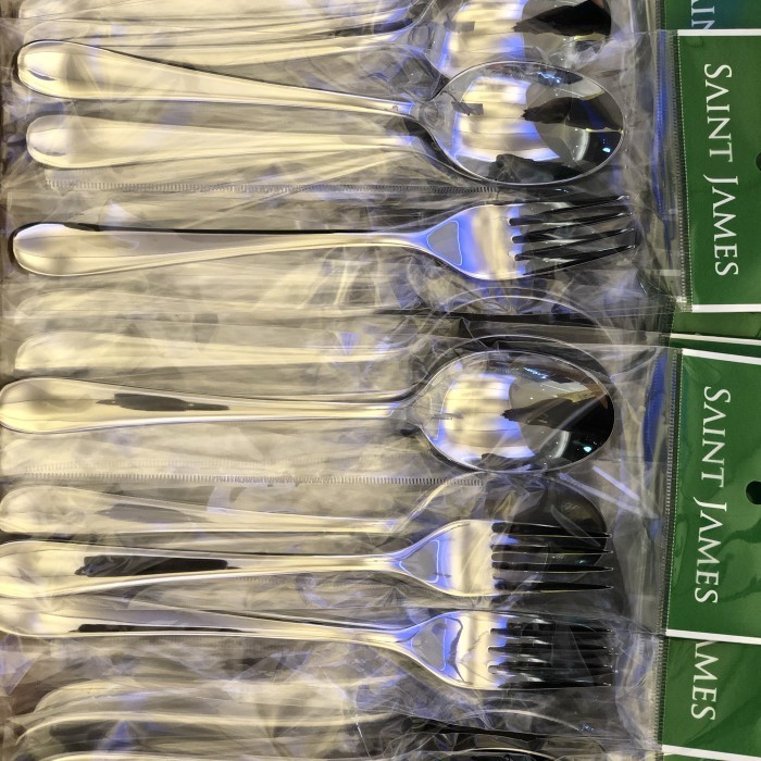 Stainless Steel Dinner Spoon and Fork Set Saint St James sendok garpu - Spoon and fork