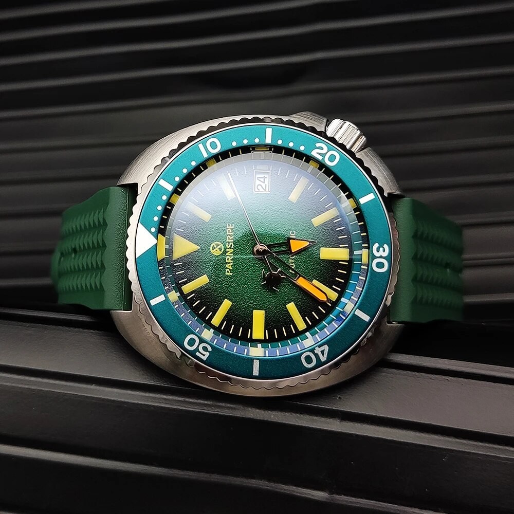 Jam Tangan Pria 45mm PARNSRPE Luxury Men's Watch Small Abalone NH35A Mechanical Watch Sapphire Glass