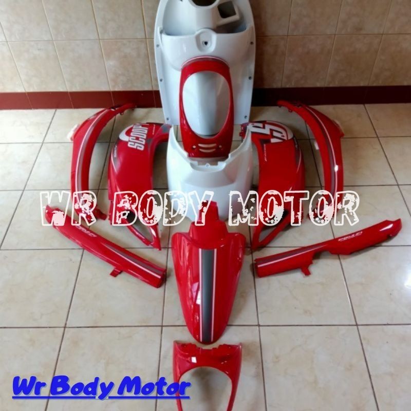 FULL BODY HALUS HONDA SCOOPY Fi 2015 2016 MERAH PUTIH