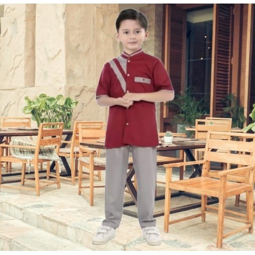 -Setelan Baju Koko Muslim Lebaran Anak Laki-laki Umur 1-12 Tahun - List Polos Rndm, 1-2 Tahun