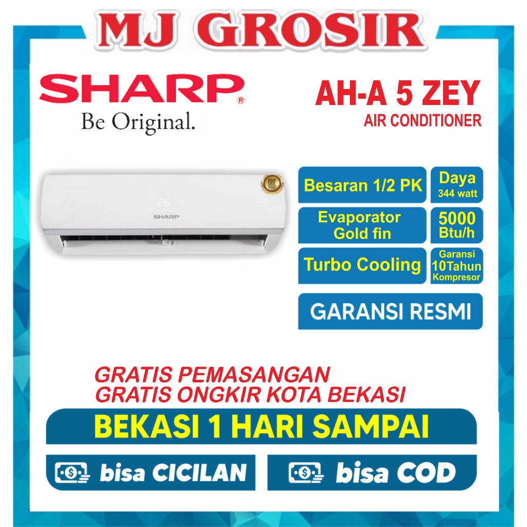 AC SHARP AH-A 05 VEY 0,5PK 1/2PK + PASANG R32 LOW WATT