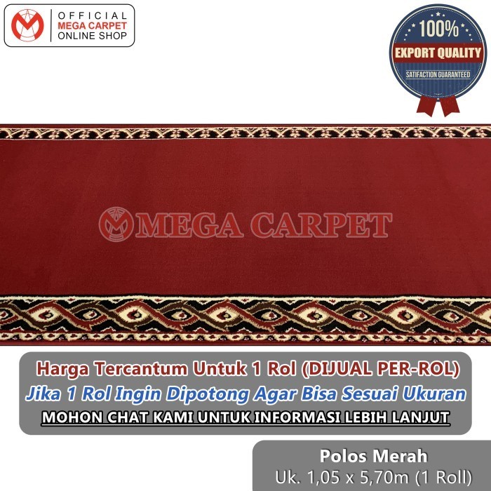Sajadah Roll / Karpet Masjid / Karpet Mushola Polos Merah