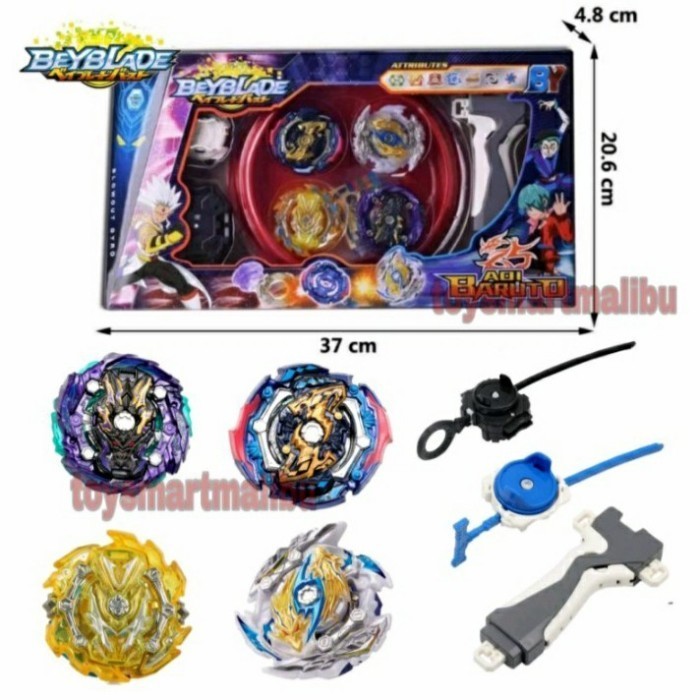 4PCS Beyblade Burst Set Mainan Beyblade Mainan Gangsing Gasing NEW DKB - 01
