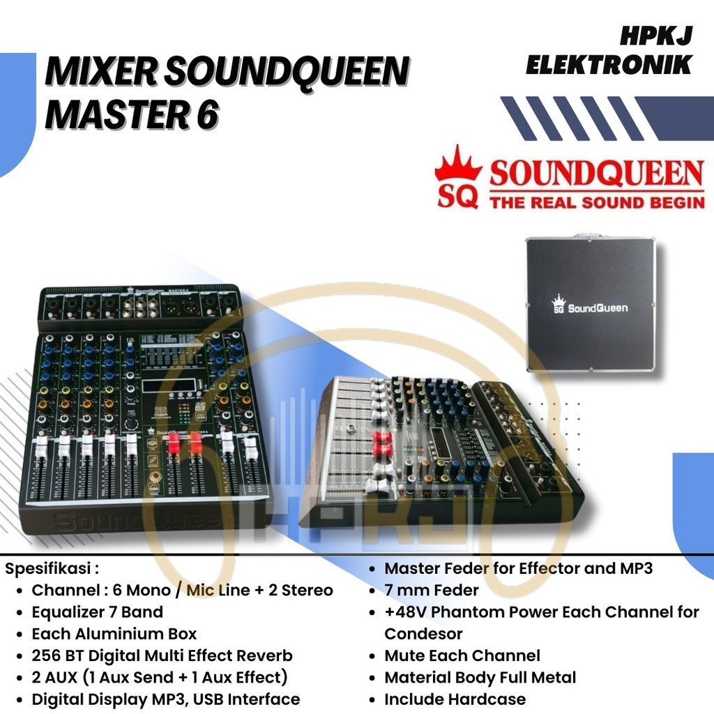 MIXER AUDIO SOUNDQUEEN MASTER 6 CHANNEL MIXER SOUND QUEEN MASTER 6CH