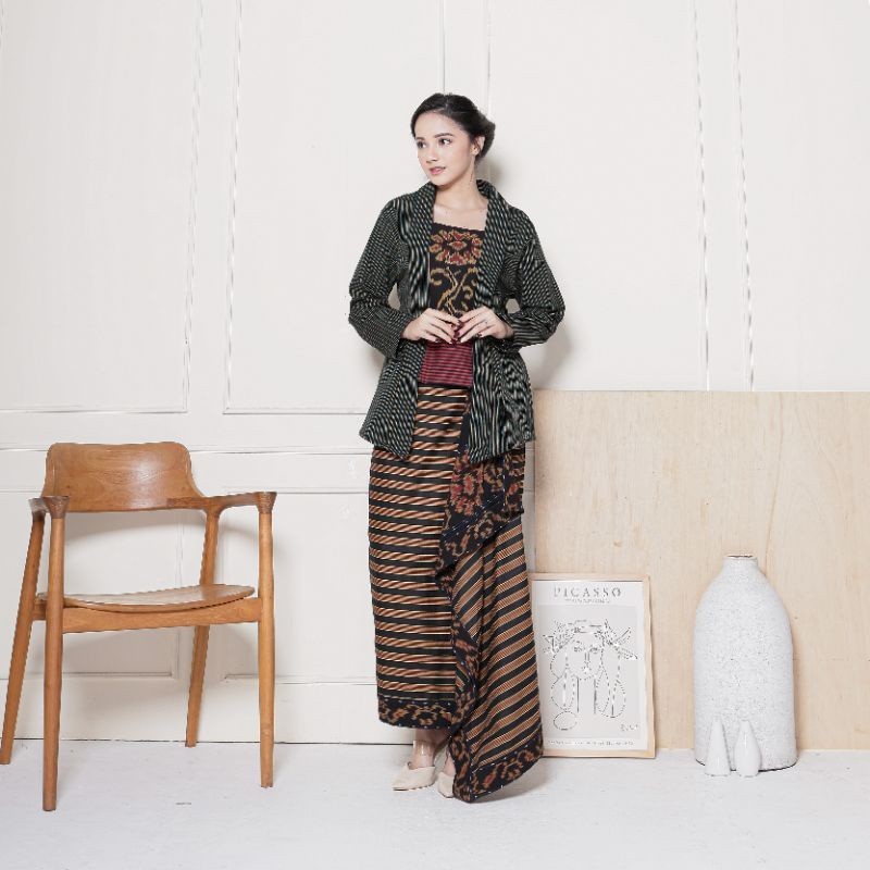 LURIK JAWA Set Kebaya Lurik da  Rok Lurik etnik / kebaya kondangan