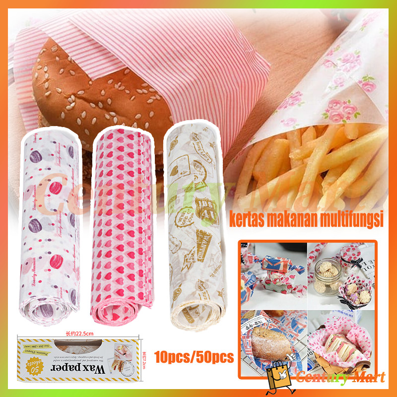 Alas Nasi Bento Kertas Pembungkus/50 Lbr Wrapping Paper Alas Baking Cookies/Alas BentoCake /Wrap Ala