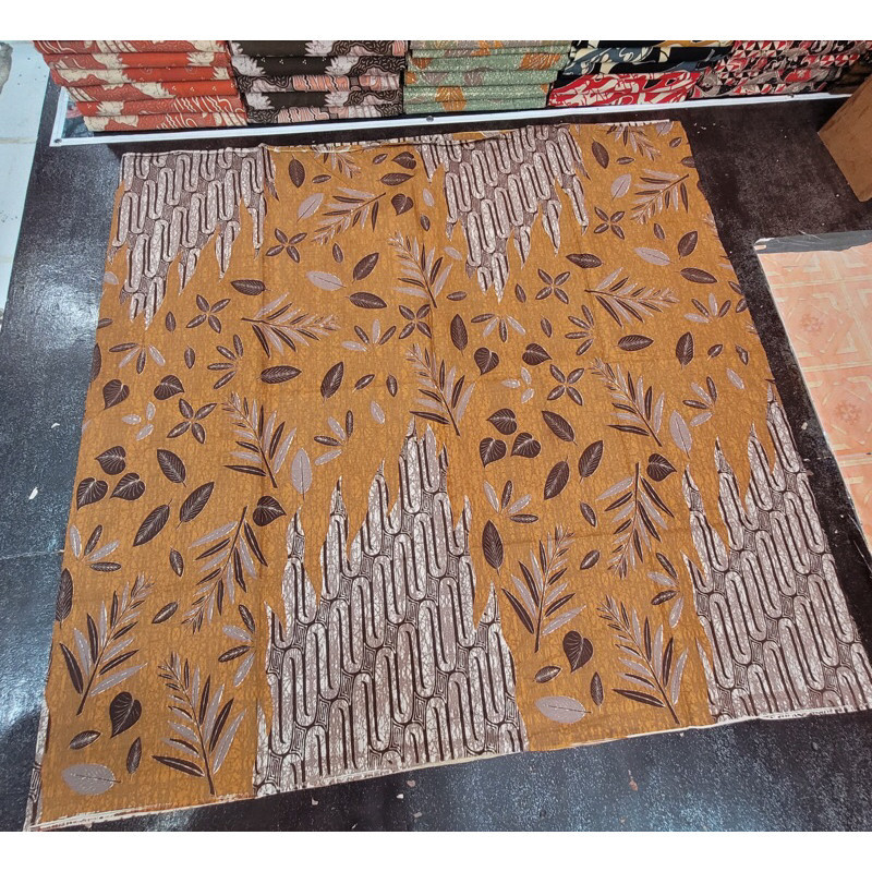 BATIK ECOPRINT MOTIF DAUN WARNA COKLAT
