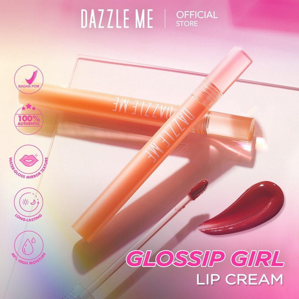 DAZZLE ME Glossip Girl Lip Cream | Lipcream High Pigmented Lipstik DAZZLE ME Original