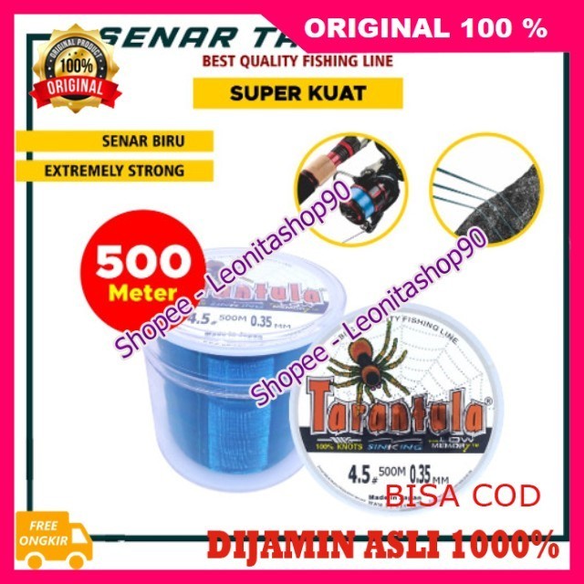 Senar Pancing Tarantula 500m Tahan Lama Tali Pancing Senar Nilon Pancing Anti Keriting Super Kuat 10