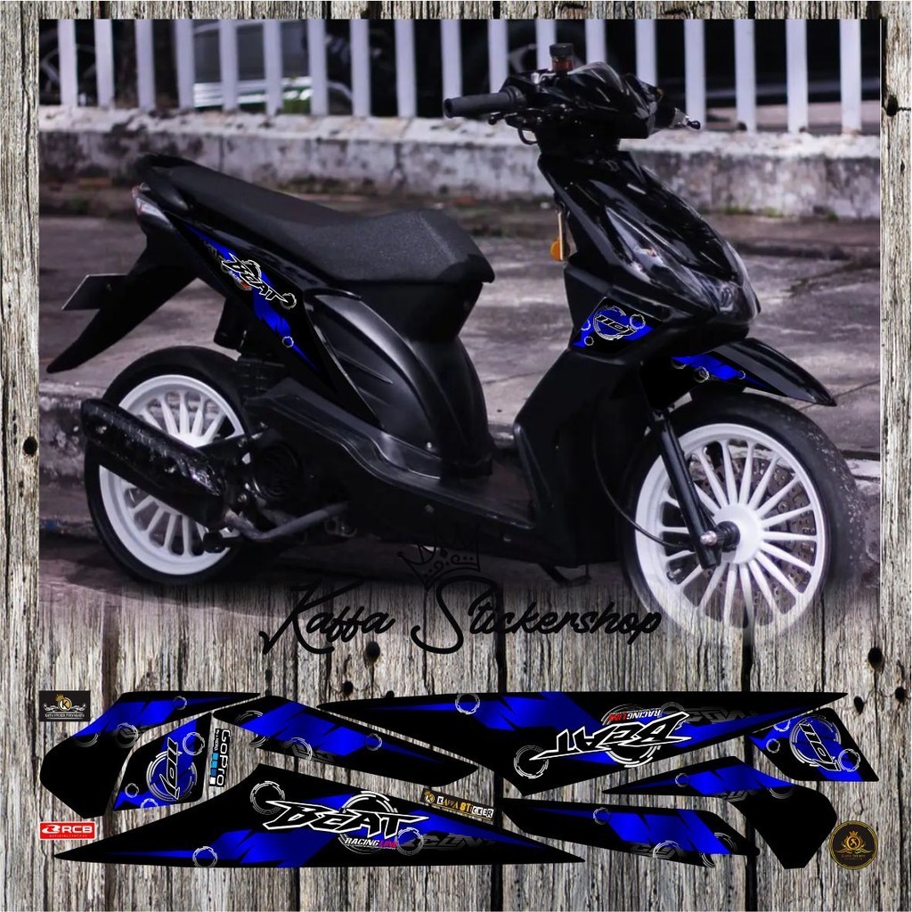 COD/ VARIASI Striping Variasi Beat Karbu List Hitam Sticker Polet Beat Karbu Lama Polet Biru VARIASI