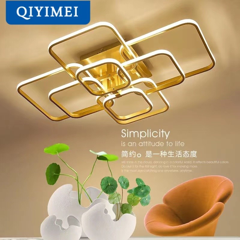 Lampu Plafon Kamar Lampu Langit-langit dengan Cincin Circel Kotak Jarak Jauh