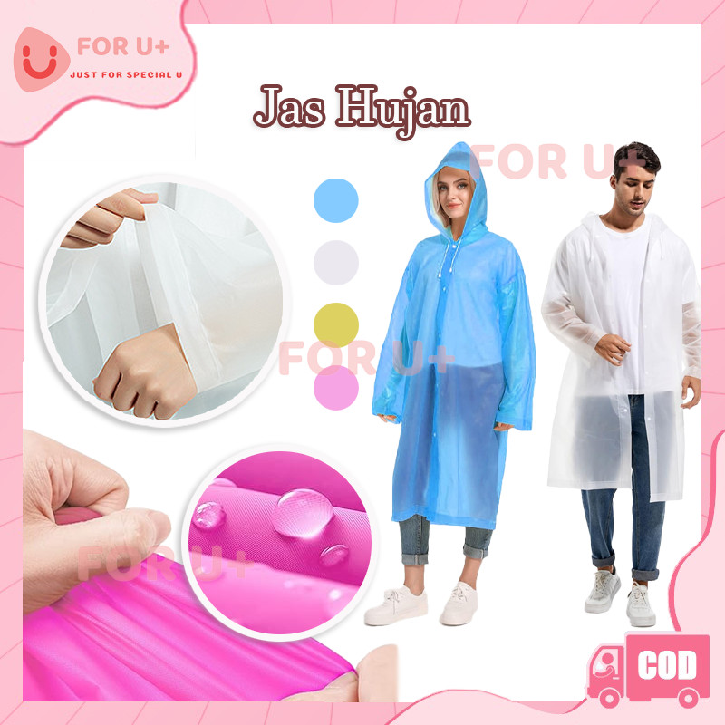 Jas Hujan Plastik EVA / Jas Hujan Terusan Ponco Polos Tebal / Jas Hujan Ponco Polos Tebal Jas Hujan 