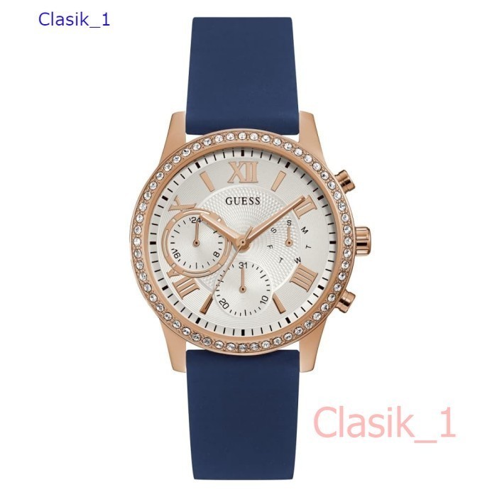 Original 100% GUESS W1135L3 Solar - Jam Tangan Wanita - Biru