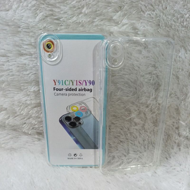 Softcase Casing  Vivo Y91C y1S Silikon bening transparan Pelindug belakang hp camera Full Caret