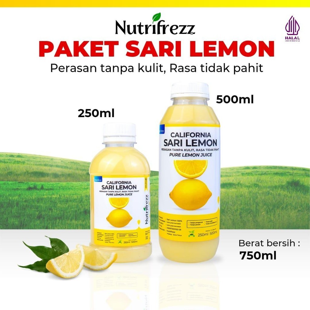 

Nutrifrezz - Paket Hemat Sari Lemon - Diet Detox - Sari Lemon Asli Murni - Tanpa Campuran - 750 ML