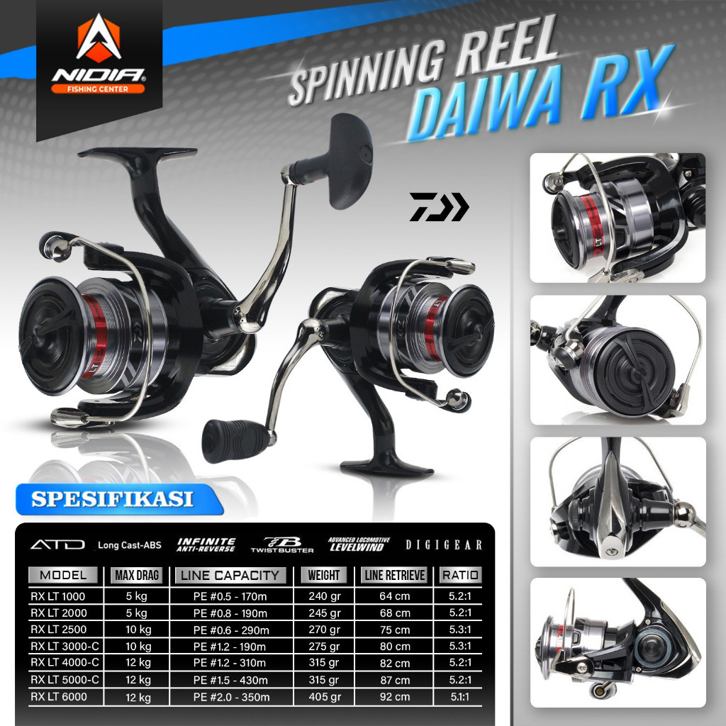 REEL DAIWA 2020 RX LT 1000 | 2000 | 2500 | 3000 | 4000 | 5000 | 6000
