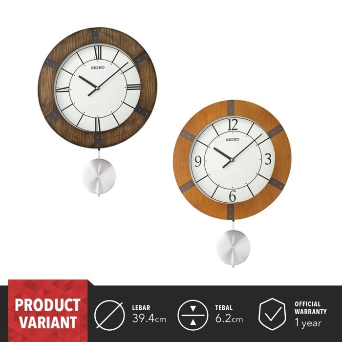 Jam Dinding Seiko Clock QXC241 B & A 39.4cm Analog Mason Pendulum Ori