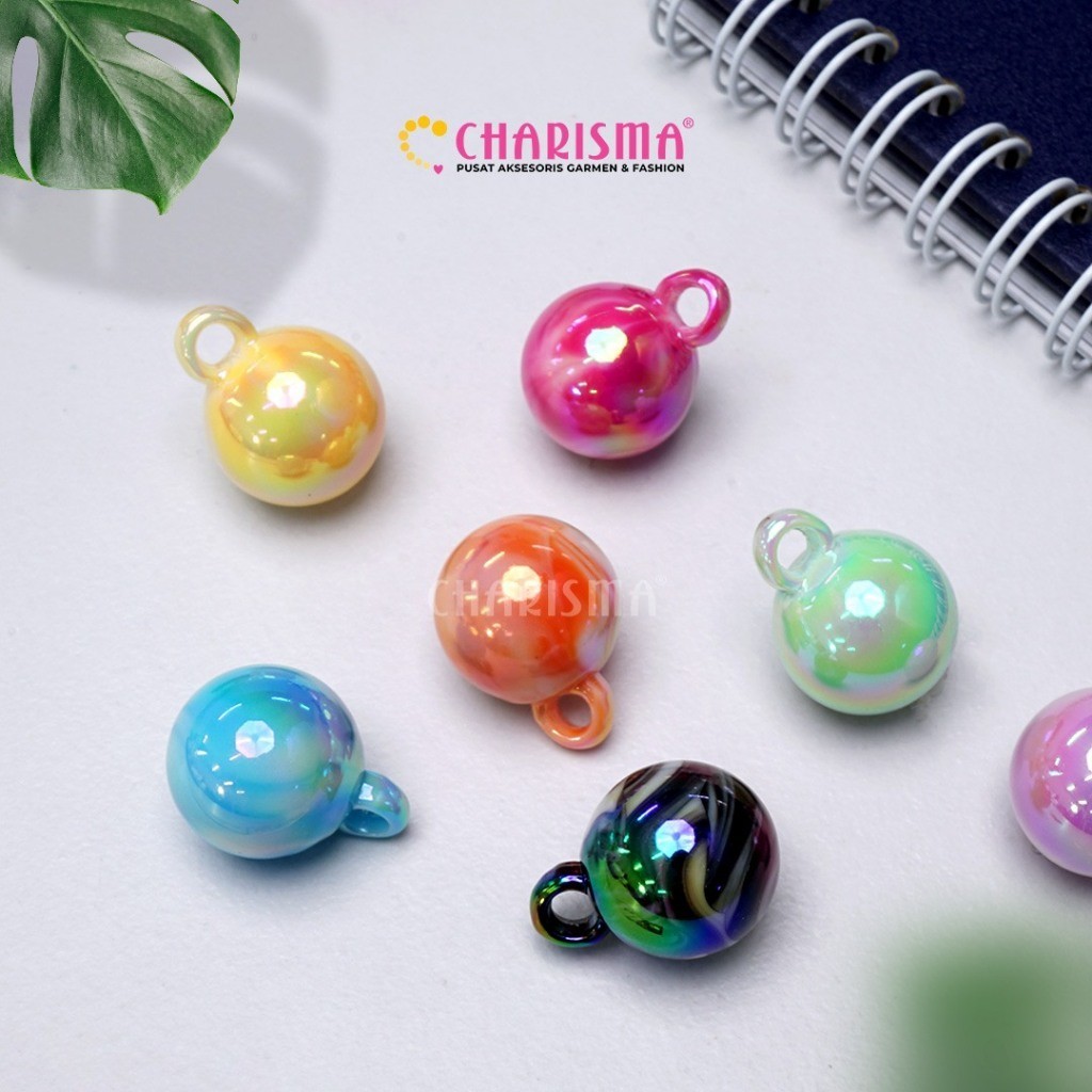 Charisma Mote Bandul Marmer - Manik Batu Akrilik Warna / Aksesoris Fashion Kerajinan Craft Diy