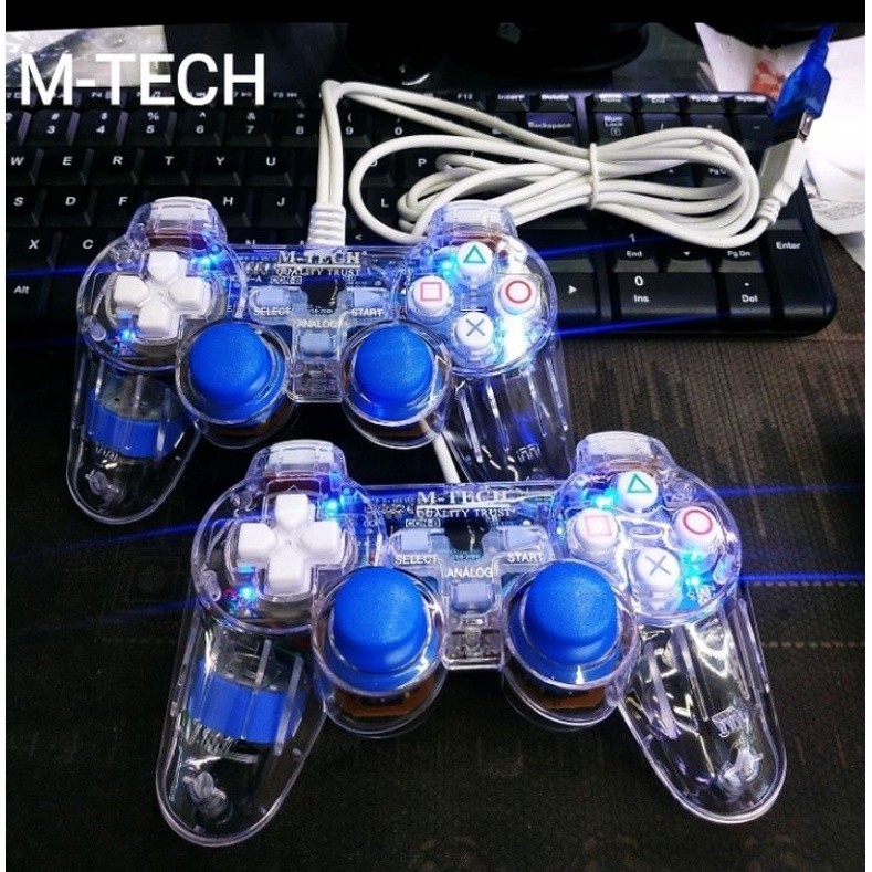 gampad Double Getar / Joystick  PC/Laptop Transparan M-Tech ORIGINAL - STIK MURAH - STIK PC - STIK P