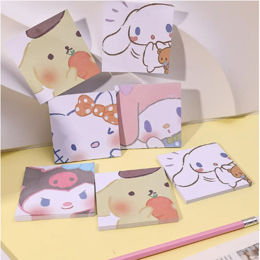 

50 Lembar Memopad Sanrio Edition Cute Kawaii Notepads Memo Notes Catat