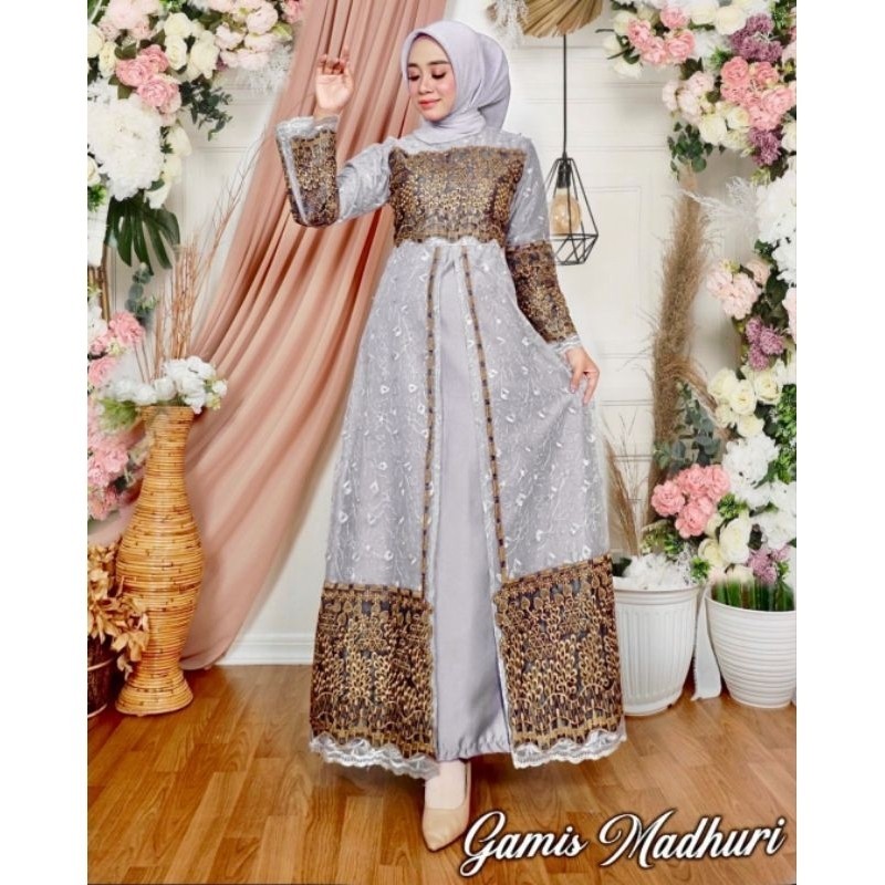 Gamis Kebaya Modern Madhuri Pelangi Jaya / Gamis Pesta Lamaran Mewah / Gamis Lebaran Jumbo / Gamis W
