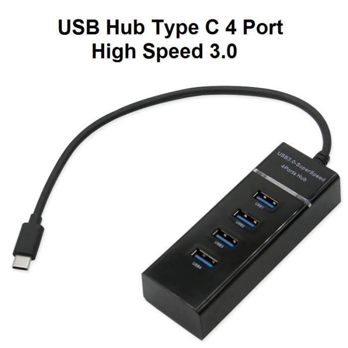 USB 3.1 Type C USB HUB 4 Port High Super Speed 3.0 Perbanyak Colokan