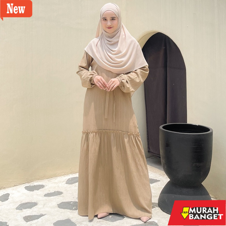 GAMIS WANITA UNTUK LEBARAN- Khayra Dress Gamis Polos Premium Wanita By Khayra