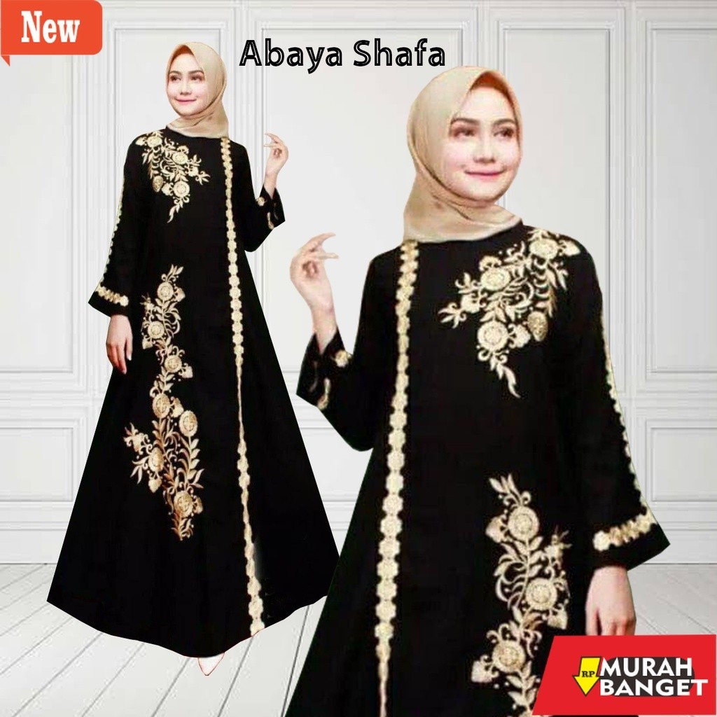 BAJU TIMUR TENGAH WANITA UNTUK LEBARAN- Abaya Hitam Turkey Gamis Dress Arab Abaya Jumbo Jubah Hitam 