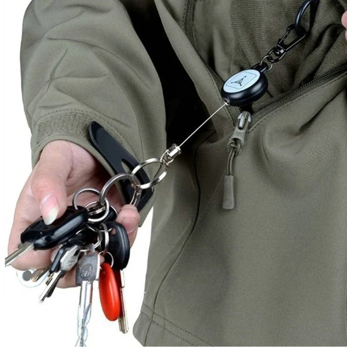 Gantungan Kunci Tarik Ulur Model Roll Retract Key Chain Holder