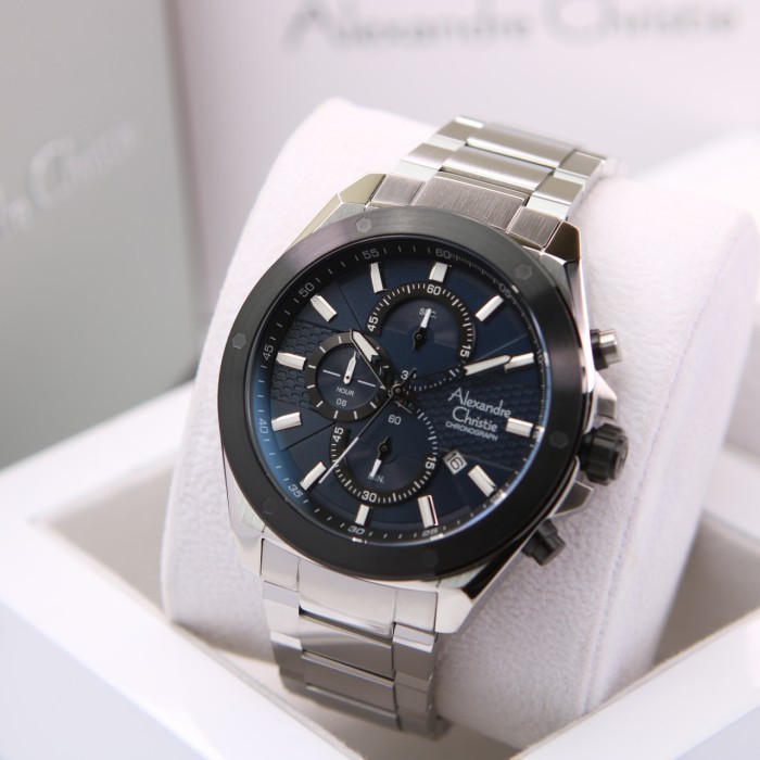 ALEXANDRE CHRISTIE AC 6674 / AC6674 SILVER BLACK BLUE. ORIGINAL