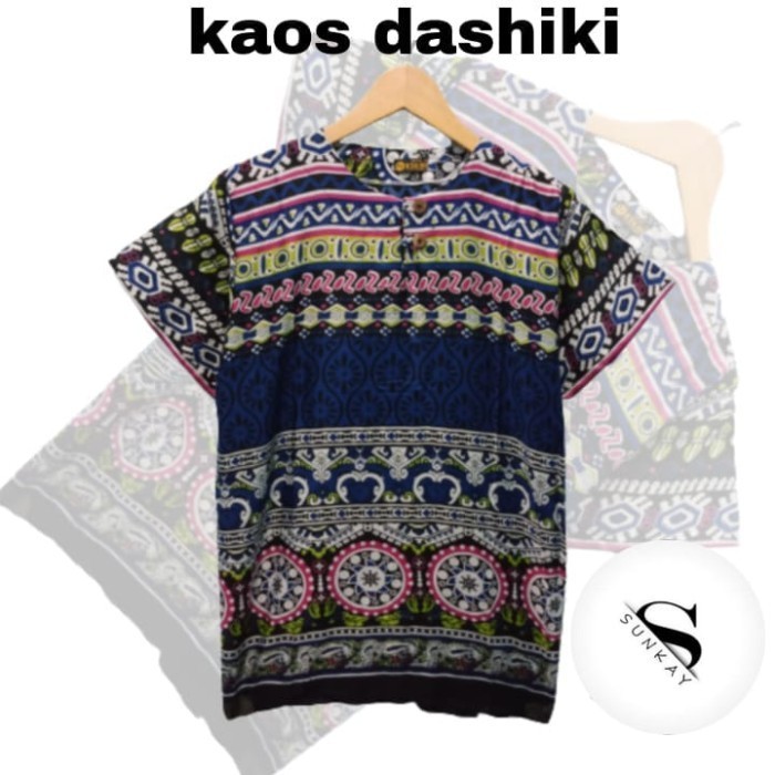promosi toko baju kaos pria kaos bali etnik kaos batik baju pantai baju bali - Biru, L