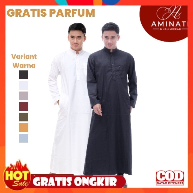 KAIN ADEM HALUS TEBAL / COD Baju Jubah Gamis Koko Pria Haramain Syirkuh Fashion Pakaian Muslim Pria 