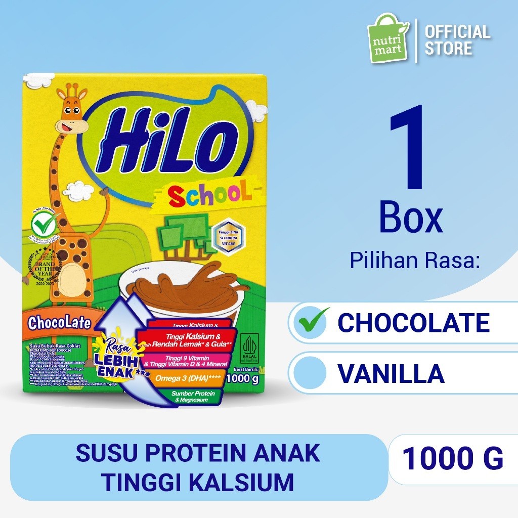 

HiLo School 750g 1000g - Susu Tinggi Kalsium Lebih Rendah Lemak