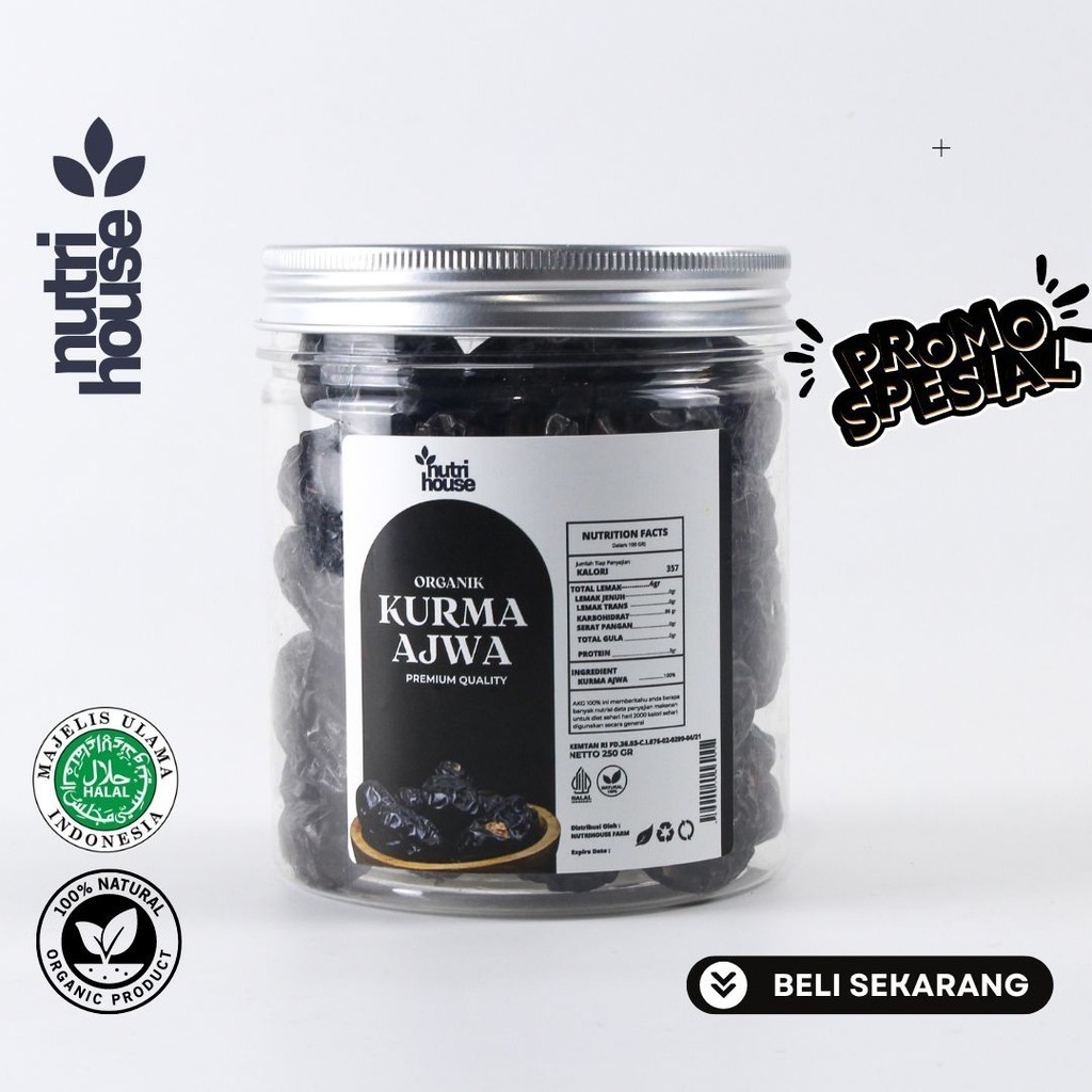 

NutriHouse Kurma Ajwa Premium / Kurma Nabi Oleh Oleh Haji Umroh