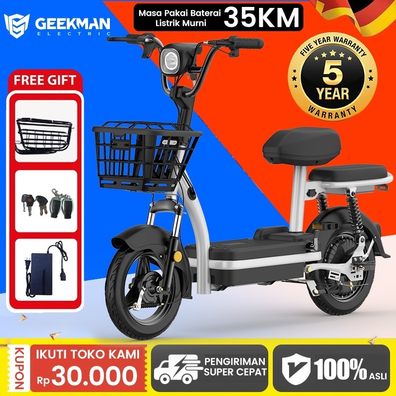 RAMADHAN SALE GEEKMAN Sepeda Listrik Boncengan Sepeda Listrik Boncengan Sepeda Listrik  Depan