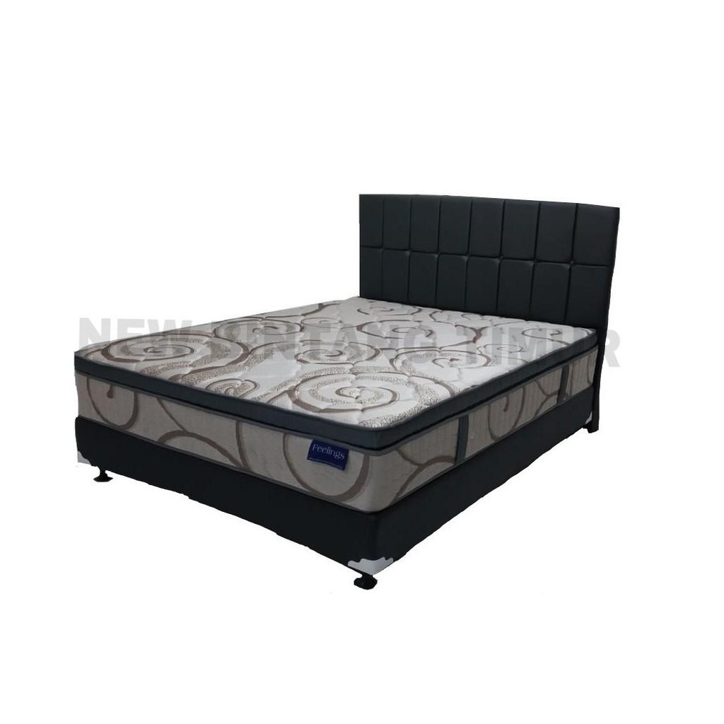 Promo Ramadhan Spring Bed Romance Feelings Plush Top 160 x 200 HB Domino Full Set - Jabodetabek