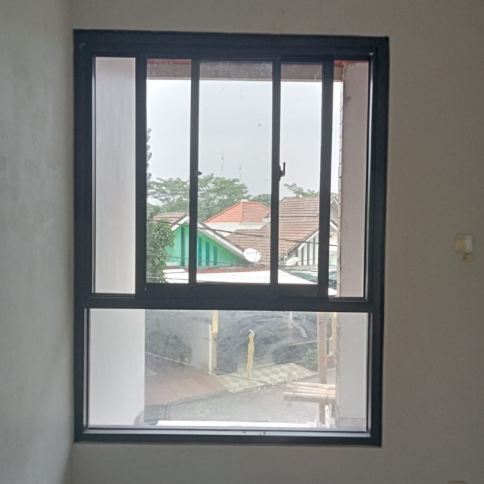 jendela slide alumunium kaca mati minimalis