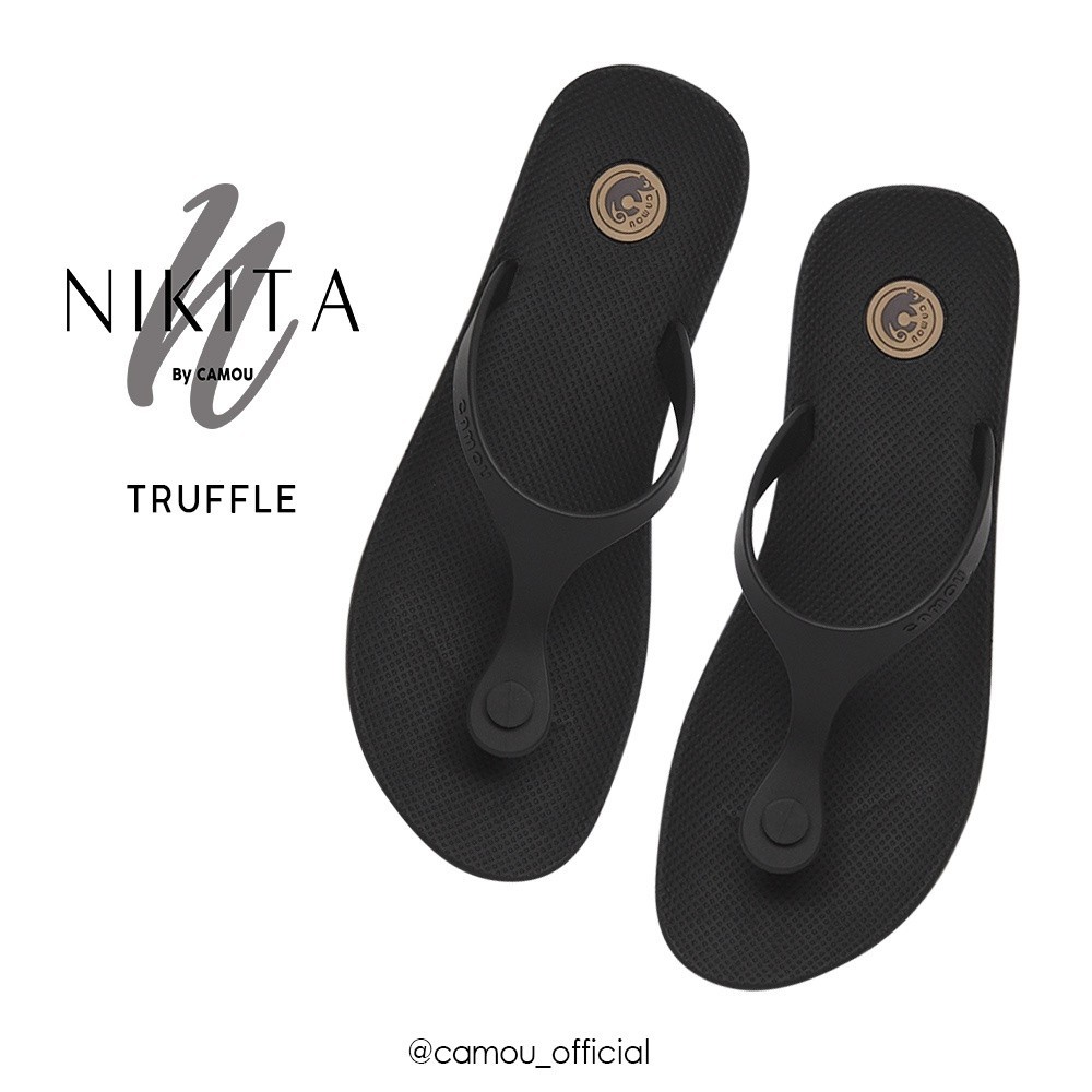 Sandal Jepit Camou Wanita NIKITA Truffle Hitam Sandal Jepit Wanita Sandal Camou Jepit Sandal Camou A