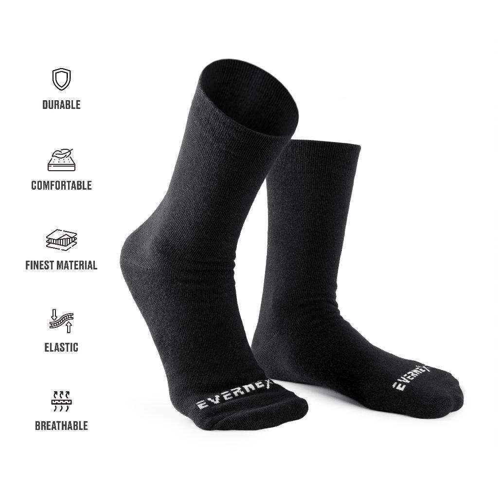 Evernext - Kaos Kaki Anak Sekolah Kaos Kaki Hitam Putih Polos Kaos Kaki Laki-Laki Perempuan SD SMP S