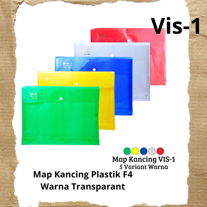 

Vis-1 Map Kancing Warna F4 Polos Transparant Satuan