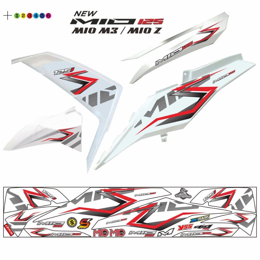 VARIASI STRIPING VARIASI MIO Z MIO M3 / STRIPING MIO 125 VARIASI STIKER MOTIF SIMPLE STRIPING MIO M3