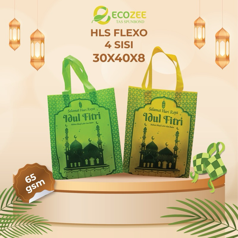 

Sasa Tas Kain Spunbond Lebaran Idul Fitri Besar Kecil / Kantong Hampers Sembako Parcel / Hantaran Bingkisan Snack / Goodie Bag Eid Mubarak / Tas Jinjing Ramadan Kareem / Tas Kain 2025