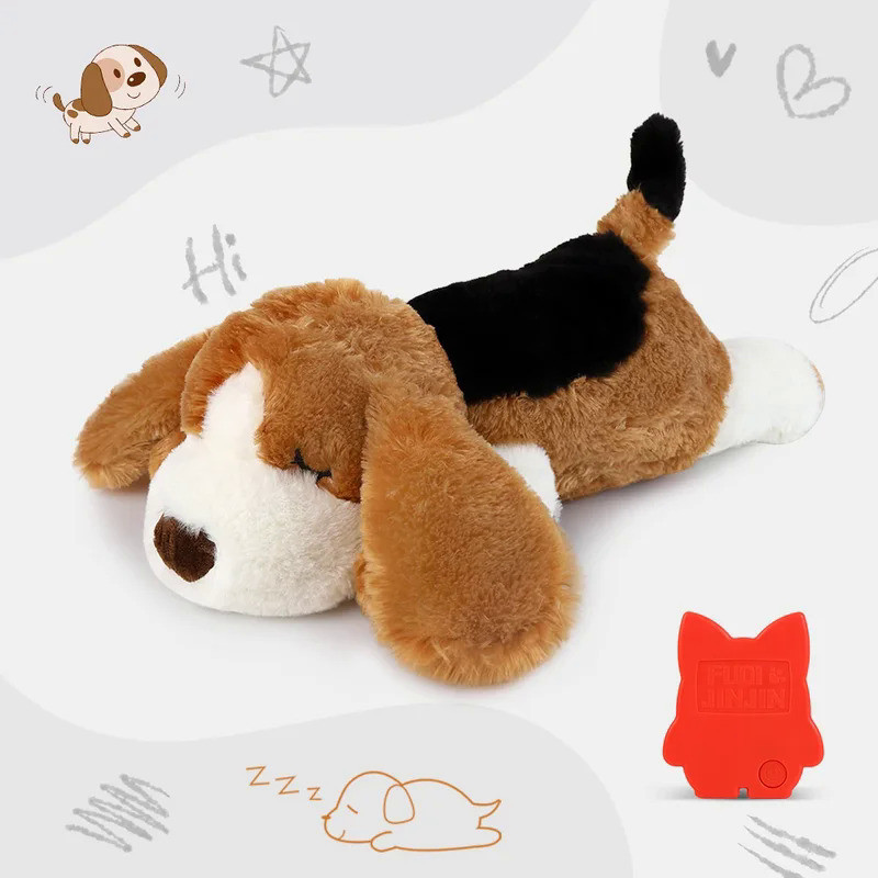 Mainan Boneka Detak Jantung Anjing mainan anjing kunyah peliharaan interaktif mainan pelatihan pagar