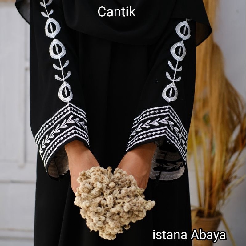 Daviana - Gamis Abaya Bordir Tangan Dubai Mewah Minimalis & Cantik Exclusive 27D10