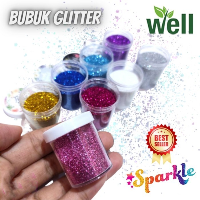 Gliter Bubuk Emas untuk Kerajinan Tangan dan Dekorasi / Bubuk Glitter Warna / Glitter Powder / Serbu