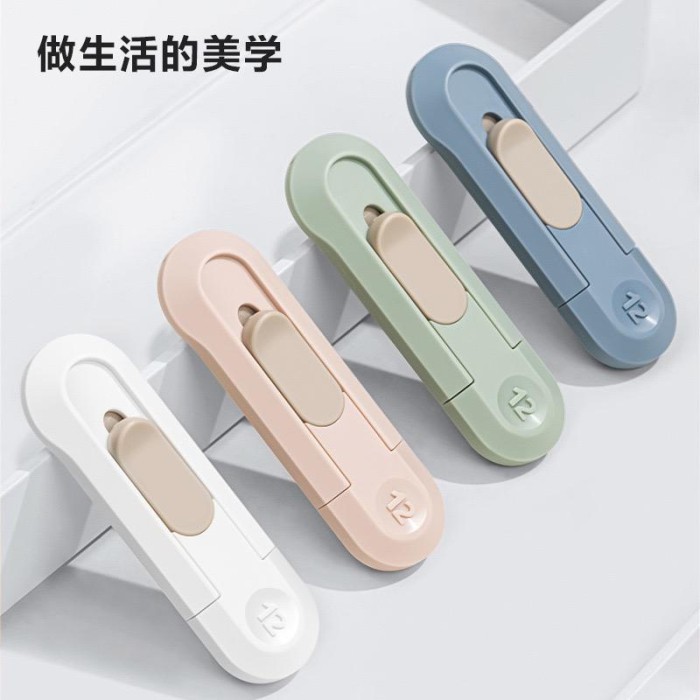 

Cutter Pemotong Kertas Lucu Model Pastel Pisau Pembuka Paket Cutter Mini Cute Gwiyeo